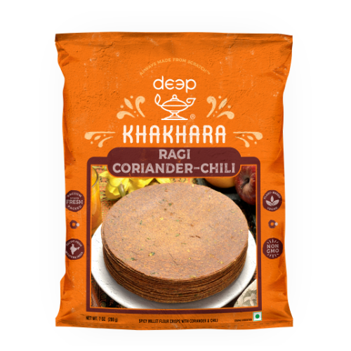 (0115) DEEP RAGI CORIANDER CHILLI KHAKHRA 0.200KG X 32