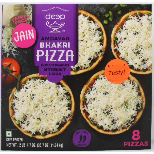 (DABP4) DEEP JAIN FAMILY PK AMDAVAD BHAKRI PIZZA 1.040KG X 8