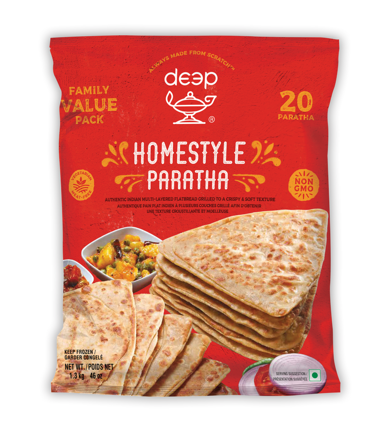 (BR31) FAMLY PACK HOME STYLE PARATHA (20) 1.3KG X 8